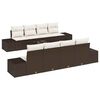 vidaXL Set Divano da Giardino 7 pz Marrone e crema 55 x 55 x 37 cm
