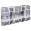 vidaXL Cuscino per Pallet a Quadri Grigi 80x40x12 cm in Tessuto