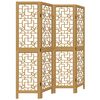 vidaXL Divisorio Ambienti 4 Pannelli Marrone Legno Massello Paulownia