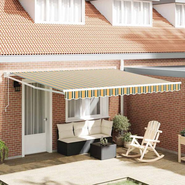 vidaXL Tenda Retrattile Multicolore 400 &times; 300 cm