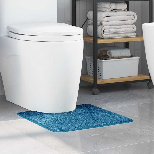 vidaXL Tappeto Antiscivolo per Bagno con Taglio per Toilette Blu