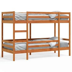 vidaXL Letto a Castello Marrone Cera 80x200 cm in Legno di Pino