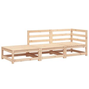 vidaXL Divano da Giardino con Poggiapiedi 2 Posti Legno Massello Pino