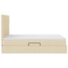 vidaXL Letto con contenitore e LED Crema 140 x 200 cm Poliestere