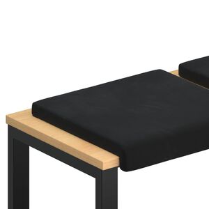 vidaXL Cuscino per panchina 2 pz Velluto Nero Profondit&agrave; 35 cm
