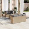vidaXL Set Divano da Giardino 6 pz con Cuscini Beige in Polyrattan