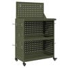 vidaXL Carrello per Attrezzi con ruota Verde Oliva 65 x 35 x 111 cm