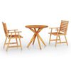 vidaXL Set Mobili da Pranzo per Giardino 3 pz Legno Massello di Acacia