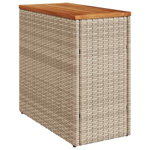 vidaXL Tavolo da Giardino Piano in Legno Beige 58x27,5x55cm Polyrattan