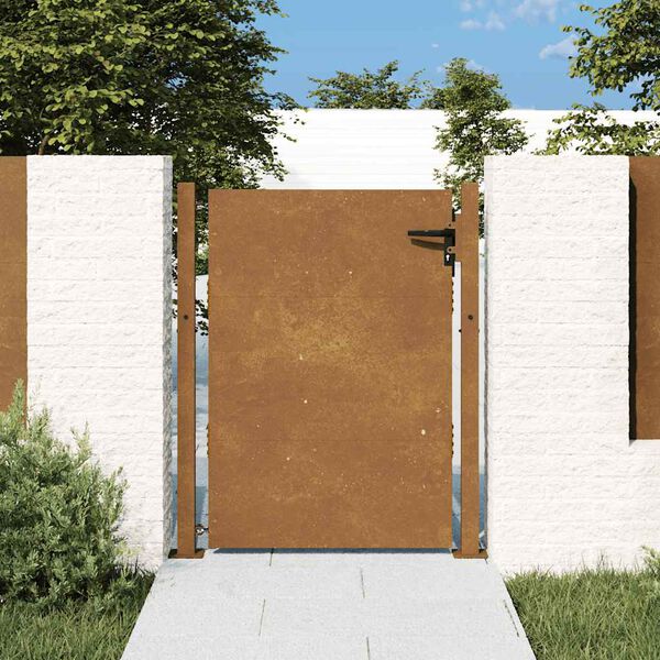 vidaXL Cancello da giardino 100x125 cm in acciaio Corten