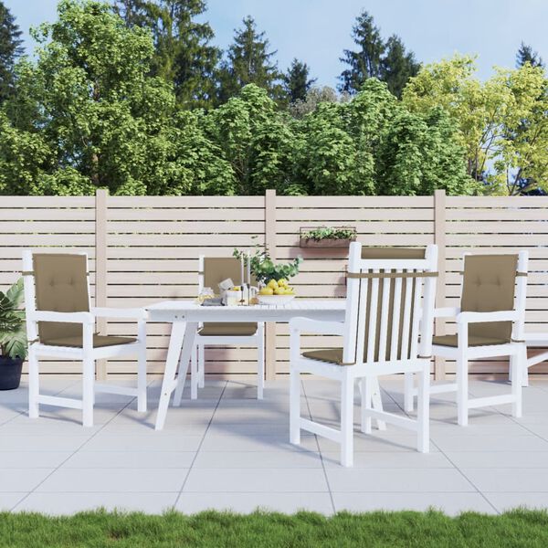 vidaXL Cuscini Sedia Schiena Bassa 4 pz Tortora M&eacute;lange Tessuto