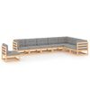 vidaXL Set Salotto Giardino 8 pz Cuscini Antracite Legno Massello Pino