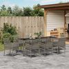 vidaXL Set da Pranzo per Giardino 9 pcs Grigio polyrattan