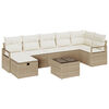 vidaXL Set di divani con cuscino Beige e Crema polyrattan