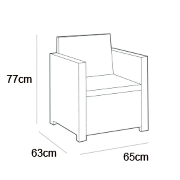 Keter Sedia da Giardino Monaco Grafite