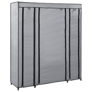 vidaXL Armadio con Scomparti e Aste Grigio 150x45x176 cm in Tessuto