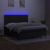 vidaXL Letto a Molle con Materasso e LED Nero 180x200cm in Tessuto