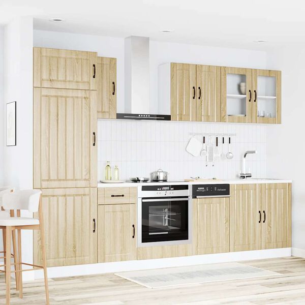 vidaXL Set Mobili da Cucina 8 pz Lucca Rovere Sonoma in Truciolato