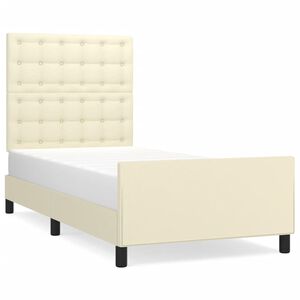 vidaXL Giroletto con Testiera Crema 80x200 cm in Similpelle