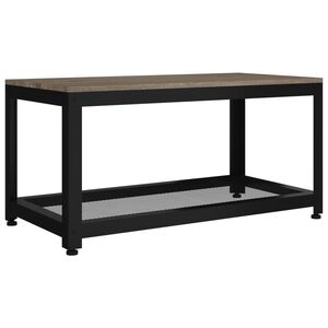 vidaXL Tavolino da Salotto Grigio e Nero 90x45x45 cm in MDF e Ferro