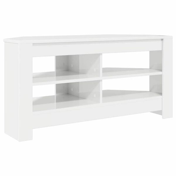 vidaXL MobileTVAngolare Bianco ad Alto Lucido 102 x 40,5 x 45 cm