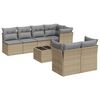 vidaXL Set Divano da Giardino 8 pz con Cuscini Beige in Polyrattan