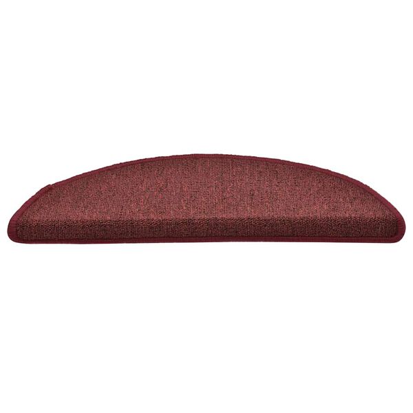 vidaXL Tappetini per scale 30 pz 56x17x3 cm Bordeaux semicircolari