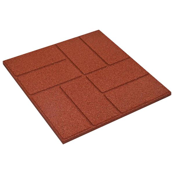 vidaXL Pietra da Passo 6 pcs Rosso 40,5 x 40,5 x 2 cm Gomma