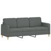 vidaXL Divano a 3 Posti Grigio Chiaro 180 cm in Tessuto