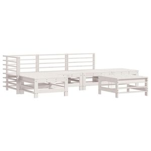 vidaXL Set Salotto da Giardino 6 pz Bianco in Legno Massello di Pino