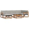 vidaXL Set di divani da esterno 7 pcs Grigio Naturale e Chiaro