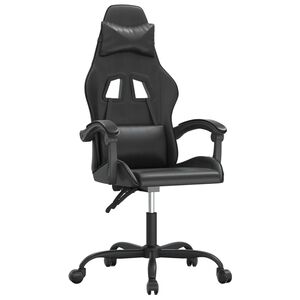 vidaXL Sedia da Gaming Girevole Nera in Similpelle