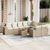 vidaXL Set Divano da Giardino 10 pz con Cuscini Beige in Polyrattan