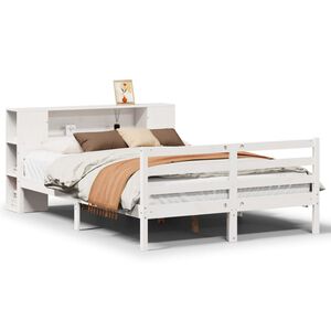 vidaXL Letto Libreria senza Materasso Bianco 150x200 cm Legno di Pino
