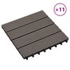 vidaXL Piastrella per Decking 11 pcs Marrone Scuro 30 x 30 cm WPC