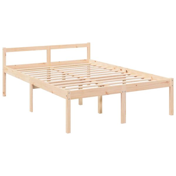 vidaXL Letto per Anziani 135x190 cm Double in Legno Massello di Pino
