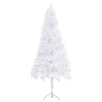 vidaXL Albero Natale per Angolo con LED e Palline Bianco 210 cm PVC