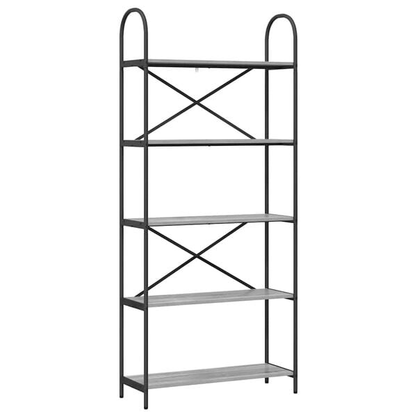 vidaXL Libreria Grigio Sonoma 80 x 30 x 183 cm Legno multistrato