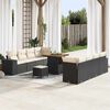 vidaXL Set Divano da Giardino 11 pcs Nero e Crema polyrattan