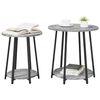 vidaXL Set tavolini 2 pcs Grigio sonoma e Nero 50 x 50 x 51 cm