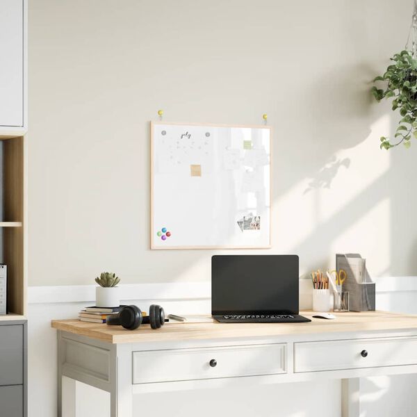 vidaXL Lavagna magnetica con cornice in legno di pino massiccio 60x55 cm