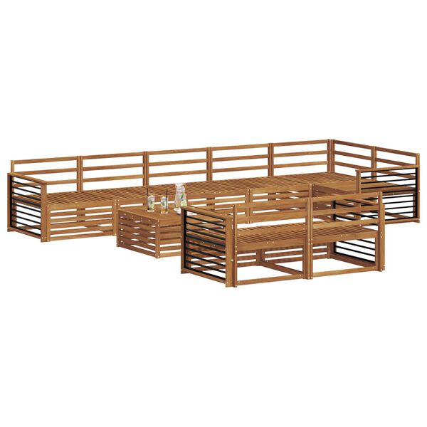 vidaXL Set di divani da esterno 9 pcs Naturale