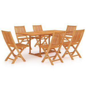 vidaXL Set da Pranzo da Giardino 7 pz in Legno Massello di Teak