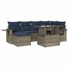 vidaXL Set Divani da Giardino 7 pz con Cuscini Grigio in Polyrattan