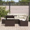 vidaXL Set Divano da Giardino con cuscino 5 pcs Marrone polyrattan