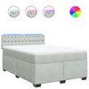 vidaXL Giroletto a Molle con Materasso Grigio Chiaro 160x200cm Velluto