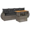 vidaXL Set Divano da Giardino 5 pz con Cuscini Grigio in Polyrattan
