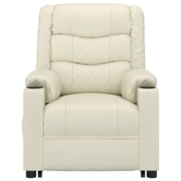 vidaXL Poltrona Alzapersona Massaggiante Crema in Similpelle