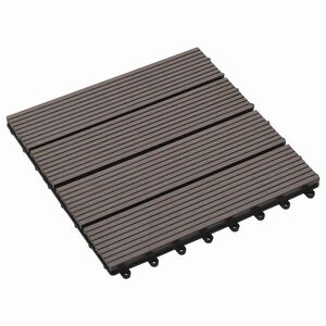vidaXL Piastrella per Decking 11 pcs Marrone Scuro 30 x 30 cm WPC