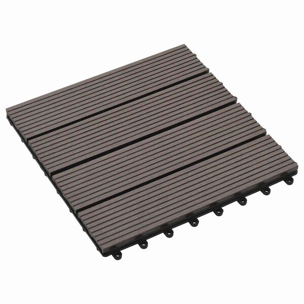 vidaXL Piastrella per Decking 11 pcs Marrone Scuro 30 x 30 cm WPC